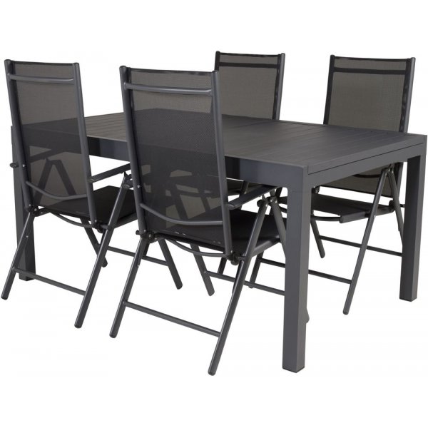Holma Spisegruppe (160x100) - Sort - 4 Stole Holma Spisegruppe (160x100) - Sort - 4 Stole