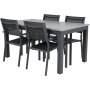 Ekens Spisegruppe (152x90) - Sort/Gr - 4 Stole