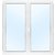 Parfönsterdörr 3-glas - Utåtgående - PVC - U-värde 0,96