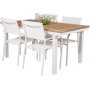 Dotorp Matgrupp (160x90) - Vit/Natur - 4 Stolar
