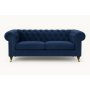 Soffa Sheffield Chesterfield 2-sits - M�rkbl� sammet