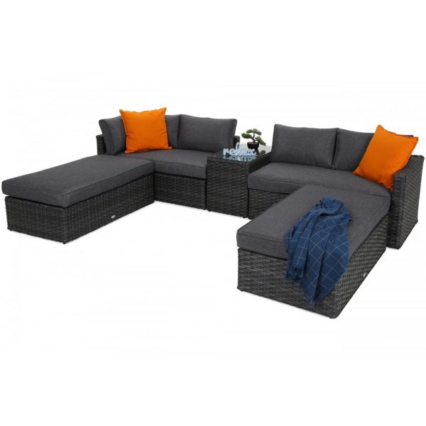 Modulsoffa Santorini - Gråmelerad/grå konstrotting Modulsoffa Santorini - Gråmelerad/grå konstrotting