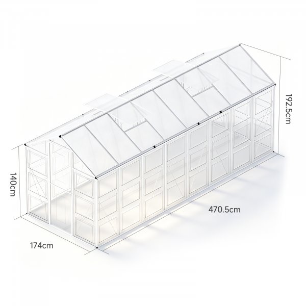 Växthus Harmony Gardeney 8,7 m² aluminium polykarbonat fristående Växthus Harmony Gardeney 8,7 m² aluminium polykarbonat fristående