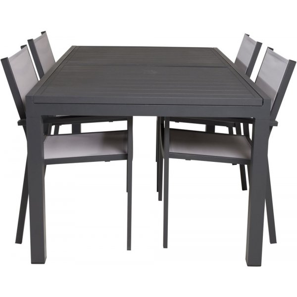Holma Matgrupp (160x100) - Svart - 4 Stolar