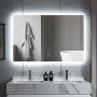 1 Badrumsspegel 140 x 80 cm med LED-belysning och anti-fog