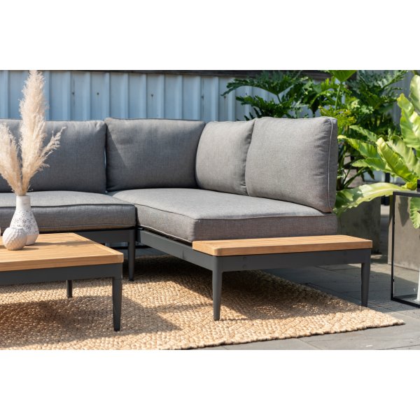 Lifestyle Garden Topaz Loungegruppe mit Tagesbett - Grau/Teak Lifestyle Garden Topaz Loungegruppe mit Tagesbett - Grau/Teak