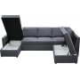U-soffa b�ddsoffa Dream med f�rvaring - 299 cm - m�rkgr�