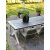 Oxford udendørs spisegruppe; grå/hvid bord 220 cm inkl. 6 Lincoln stabelbare stole grøn/beige