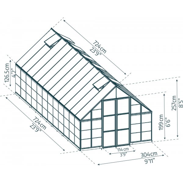 Canopia Balance Växthus i Polykarbonat 21,5 m² - Silver Canopia Balance Växthus i Polykarbonat 21,5 m² - Silver
