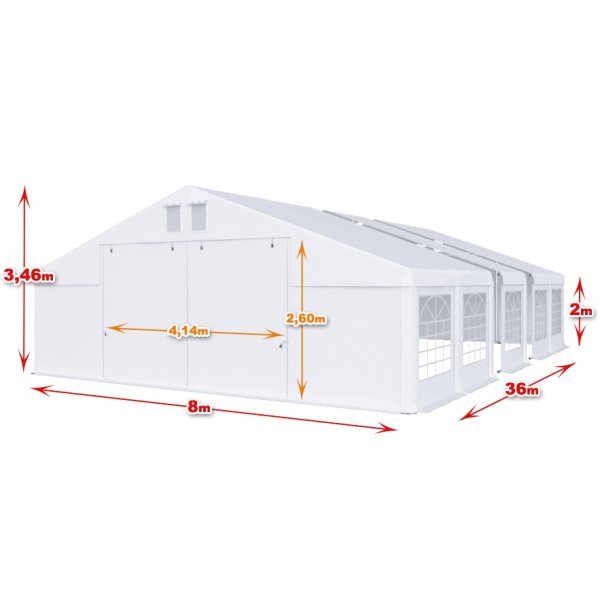 Partytält i PVC - 8 x 36 m Partytält i PVC - 8 x 36 m