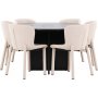 Matbord Strada med 6 st Astoria stolar - Beige/svart