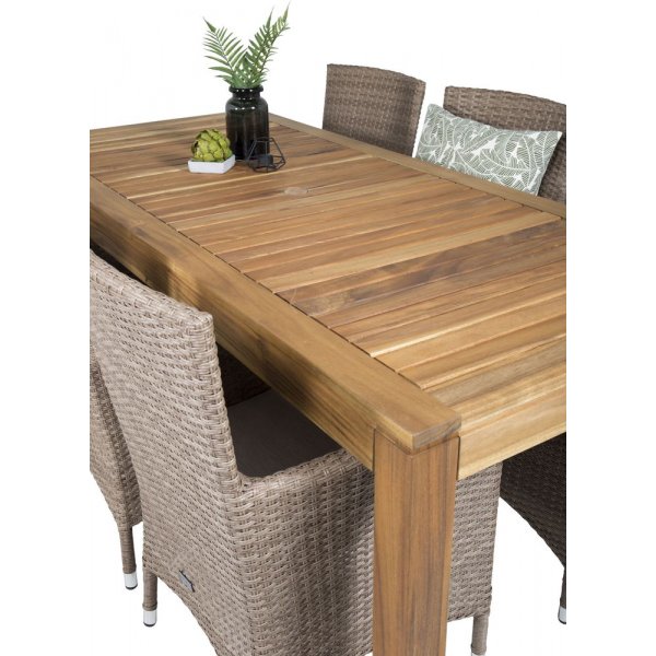 Prssebo Spisegruppe (200x90) - Natur - 6 Stole