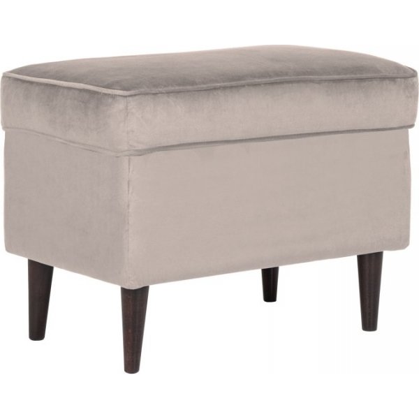 Ron fotpall - Beige sammet
