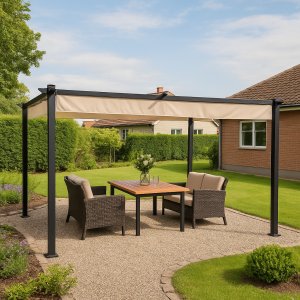 Pergola 300x400 cm - Verstellbarer Sonnenschutz - Dunkelgraues Aluminium Pergola 300x400 cm - Verstellbarer Sonnenschutz - Dunkelgraues Aluminium