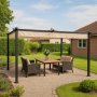 Pergola 300x400 cm - Justerbar solafskrmning - Mrkegr aluminium