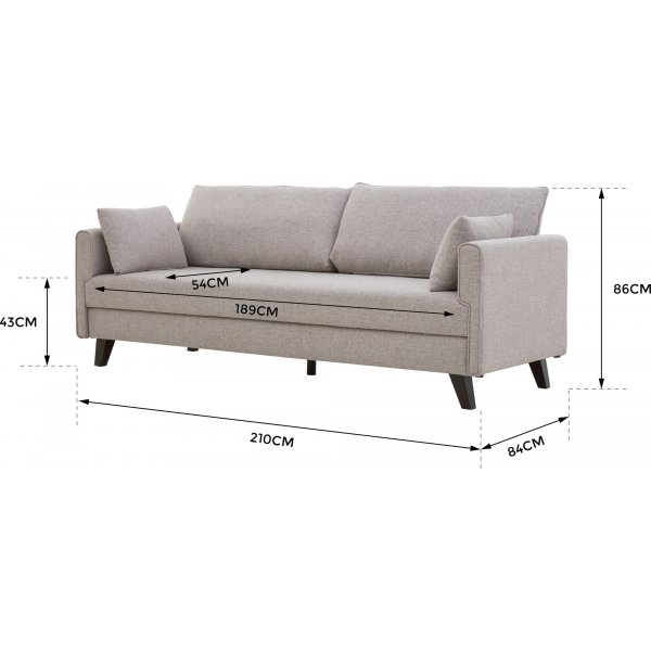 Bäddsoffa 210 cm beige - Bella Bäddsoffa 210 cm beige - Bella