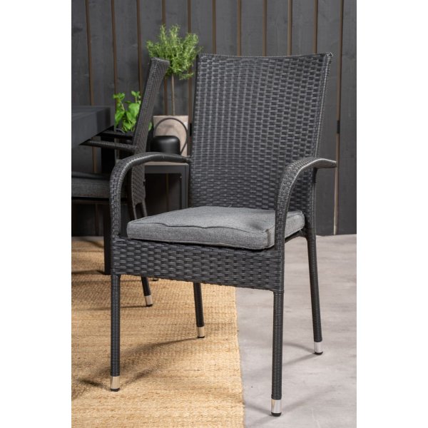 Holma Matgrupp (160x100) - Svart - 4 Stolar