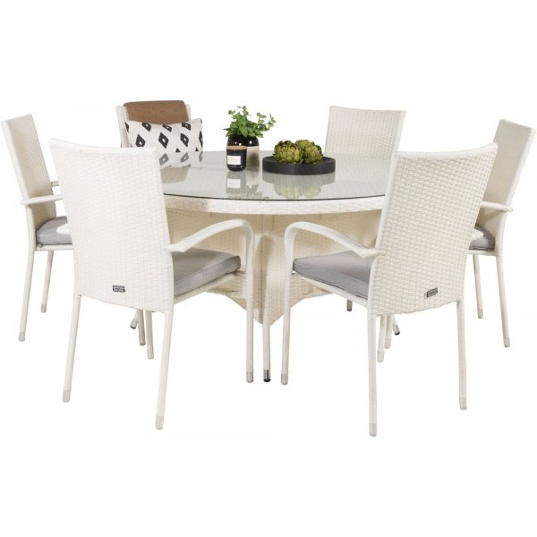 Frubol Matgrupp (150) - Vit - 6 Stolar