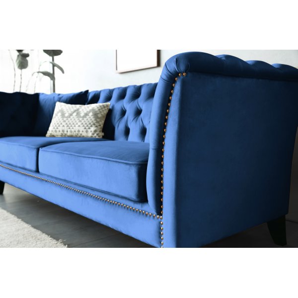 Soffa 3-sits Chesterfield Bl� - Milton