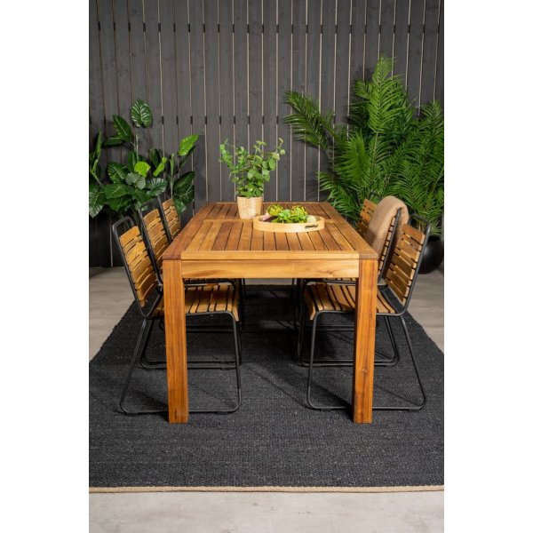 Lekvall Matgrupp (200x90) - Svart/Natur - 6 Stolar Lekvall Matgrupp (200x90) - Svart/Natur - 6 Stolar