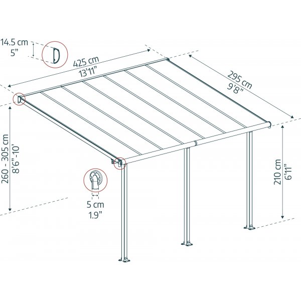 Canopia Olympia Altantag i Aluminium 3 x 4 - Mørkegrå/klart glas Canopia Olympia Altantag i Aluminium 3 x 4 - Mørkegrå/klart glas