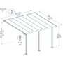 Canopia Olympia Balkondach aus Aluminium 3 x 4 - Dunkelgrau/Klarglas