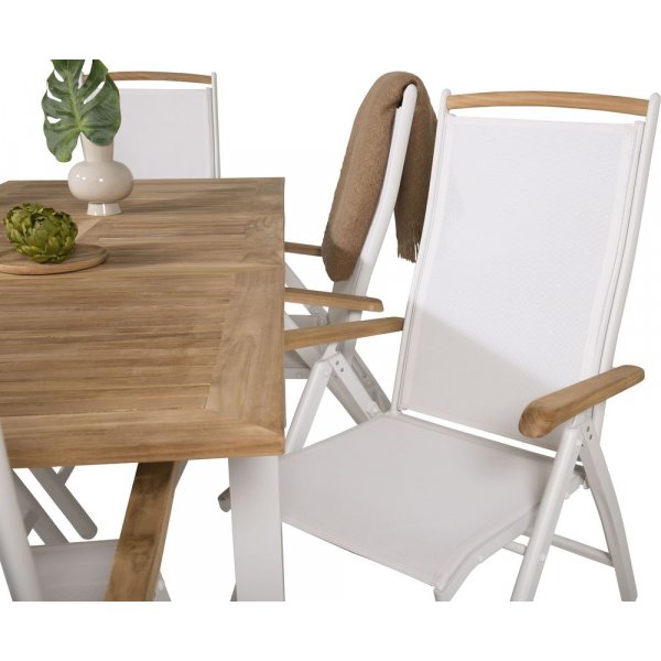Dotorp positionsstol  Hvid/teak