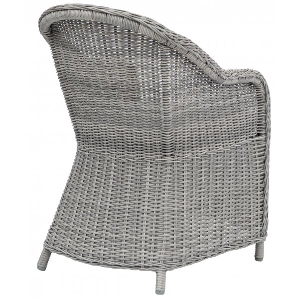 Essgruppe; 4 Stühle und Esstisch Ø110 cm grau/Rattan + Reinigungsspray für Gartenmöbel Essgruppe; 4 Stühle und Esstisch Ø110 cm grau/Rattan + Reinigungsspray für Gartenmöbel