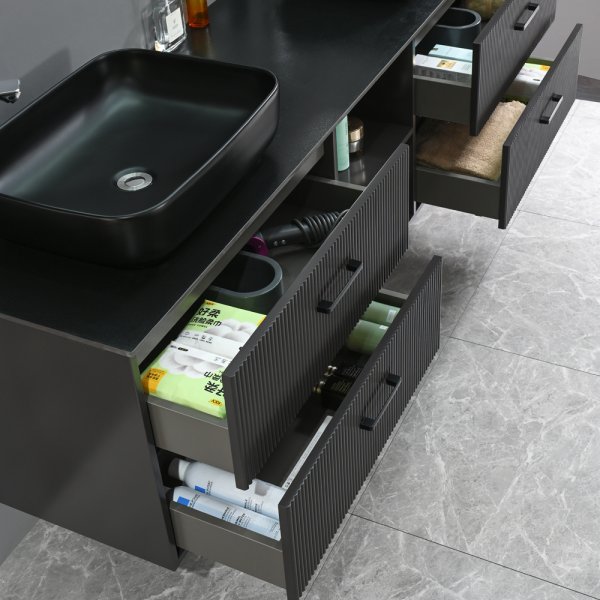 Badeværelsesmøbler Luxern - Mørkt træ | 180 cm + Toiletpapirholder Badeværelsesmøbler Luxern - Mørkt træ | 180 cm + Toiletpapirholder
