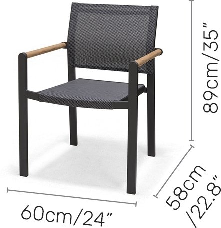 Lifestyle Garden utegrupp Amber med bord 220 cm och 6 st stolar stapelbara - Teak / Aluminium