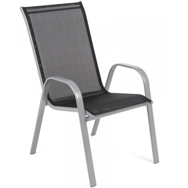 Matgrupp Sevilla brod + 6 stolar - Silver/svart Matgrupp Sevilla brod + 6 stolar - Silver/svart