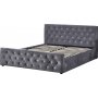 S�ngram med f�rvaring 160 x 200 cm - Gr� sammet - Dubai