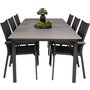 Prssebo Matgrupp (224x100) - Svart/Gr - 6 Stolar