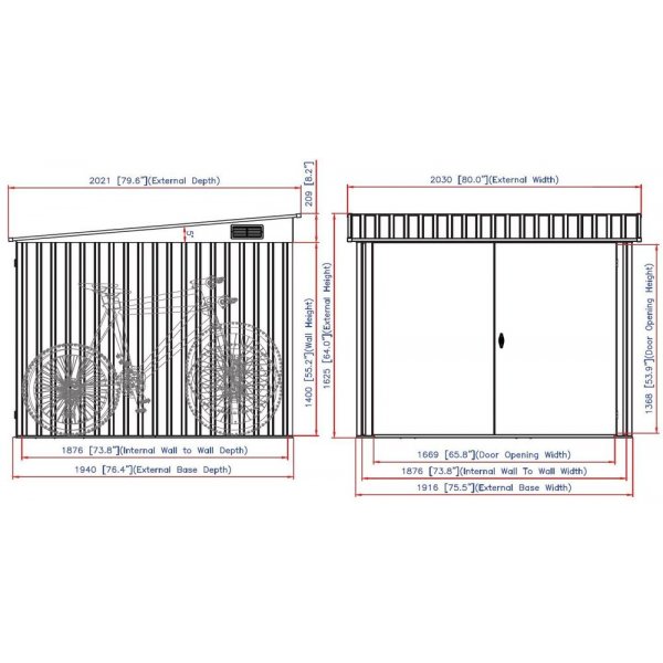 Cykelopbevaring | Cykelgarage Mini - 3,5 m² Cykelopbevaring | Cykelgarage Mini - 3,5 m²