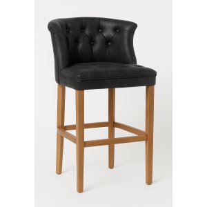 Lexington Milton barstol - Svart l�derimitation
