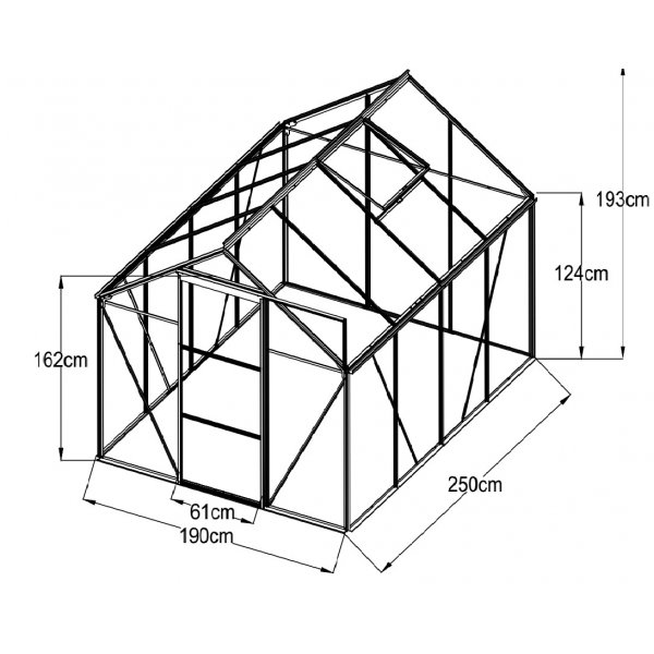 Växthus Walk-in 4,8 m² - Svart Växthus Walk-in 4,8 m² - Svart