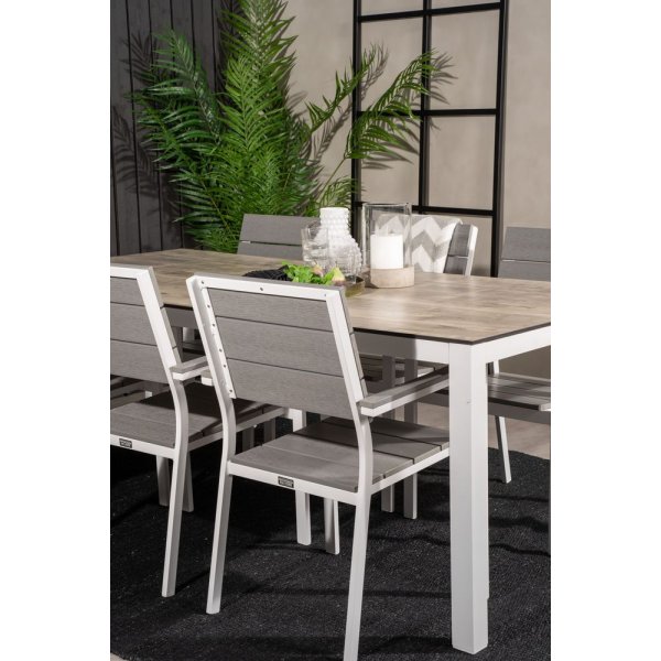 Tottarp Spisegruppe (205x100) - Hvid/Grå - 6 Stole Tottarp Spisegruppe (205x100) - Hvid/Grå - 6 Stole