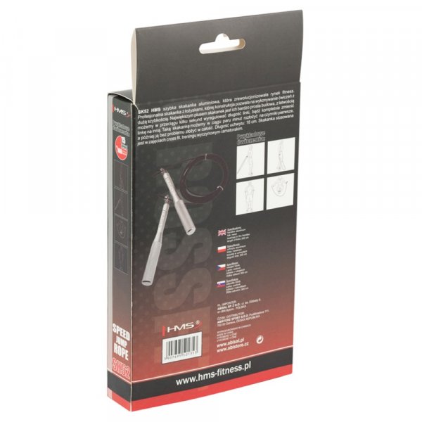 Speed rope med kullager (st�lvajer & alu-handtag) r�d | svart