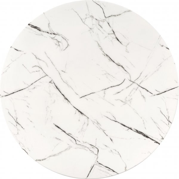 Raymond matbord �100 cm - Vit marmor/guld