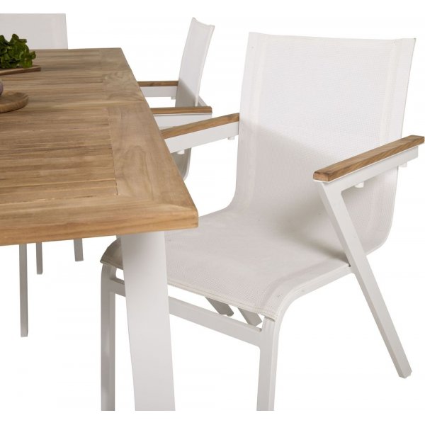 Maglehem Karmstol  Vit/Teak