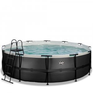 Pool ø488x122cm med filterpumpe - Sort