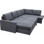 U-soffa b�ddsoffa T�rn� med f�rvaring - 304 cm - m�rkgr�