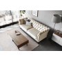 Chesterfield 3-sits Soffa 210 cm Beige Sammet