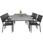 Prssebo Matgrupp (160x100) - Svart/Gr - 6 Stolar