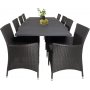 Holma Matgrupp (160x100) - Svart - 8 Stolar