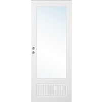 Skydedør Bornholm - Kompakt - Rillet dekoration A14 med glas Skydedør Bornholm - Kompakt - Rillet dekoration A14 med glas