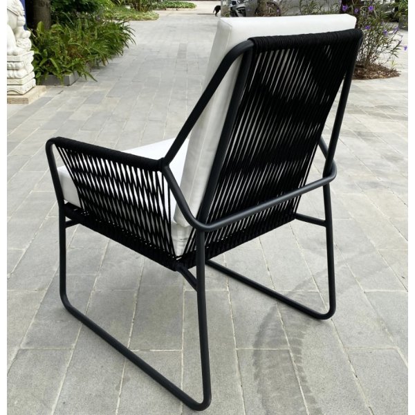 Sandhamn loungestol - Sort / Hvid Sandhamn loungestol - Sort / Hvid