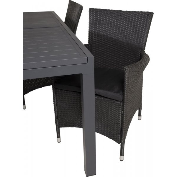 Holma Matgrupp (160x100) - Svart - 4 Stolar