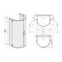 Duschhrn Space Line halvrunt (mot enkelvgg) - 6 & 8mm glas