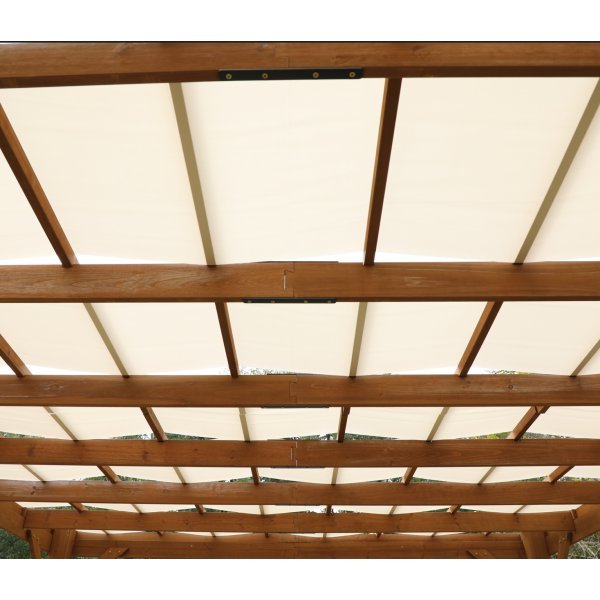 Tr�pergola 3,65x3m furu m�rkbrun f�r altan & tr�dg�rd